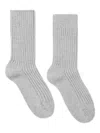 Alanui Ribbed Cashmere Socks In Gray