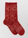 Alanui Ribbed Cuffs Paisley Mid-calf Socks