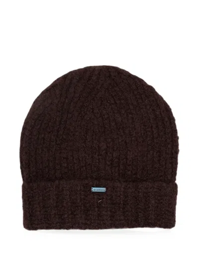 Alanui Ribbed-knit Cashmere Beanie Hat In Brown