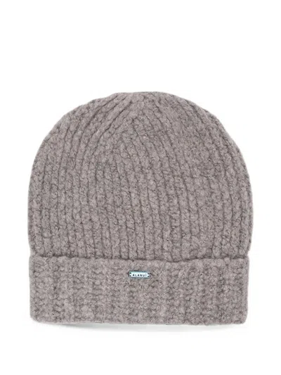 Alanui Ribbed-knit Cashmere Beanie Hat In Gray