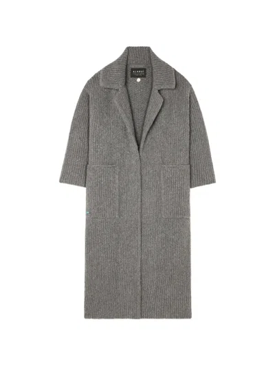 Alanui Rib-stitch Belted Coat In Gray