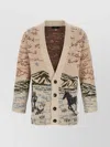 Alanui Graphic Pattern Long Sleeve Wool Cardigan In Multi