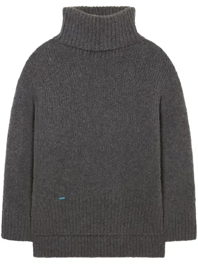 Alanui Roll-neck Cashmere-silk Blend Jumper In Grau