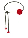 Alanui Rose-crochet Belt In Green