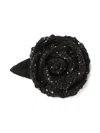 Alanui Rose Sequinned Brooch In Black