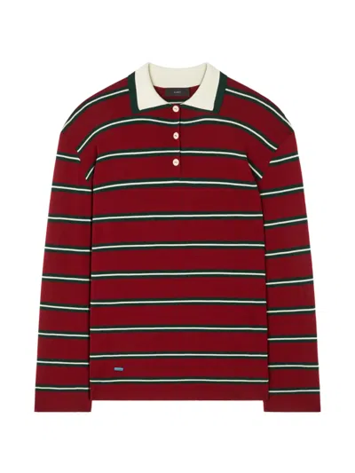 Alanui Rugby Club Double-collar Polo Shirt In Red