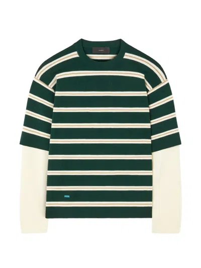 Alanui Rugby Club Layered-sleeve T-shirt In Green