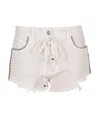 Alanui Saguaro Wash Denim Shorts In White