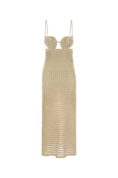 Alanui Sand Crochet The Sound Of The Sea Mini Dress In Animal Print