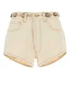 Alanui Sand Denim Ocean Dream Shorts In Neutral