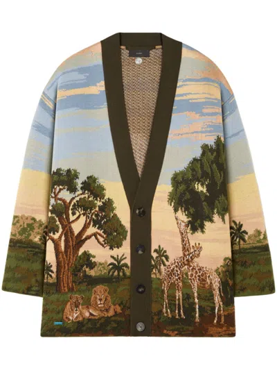 Alanui Savannah Sunrise Cardigan In Green