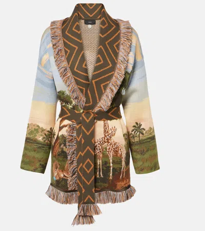 Alanui Savannah Sunrise Wool-blend Cardigan In Multi