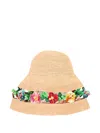 Alanui Beige Multicolor Embellished Bucket Hat In Neutral