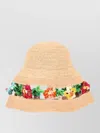 Alanui Beige Multicolor Embellished Bucket Hat In Brown