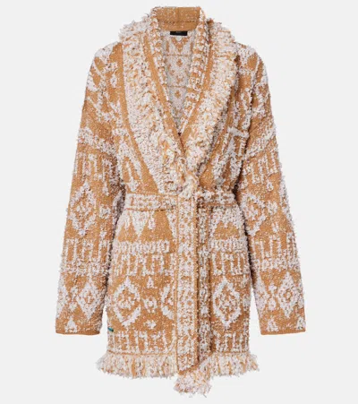 Alanui Send Beat Wool-blend Cardigan In Brown