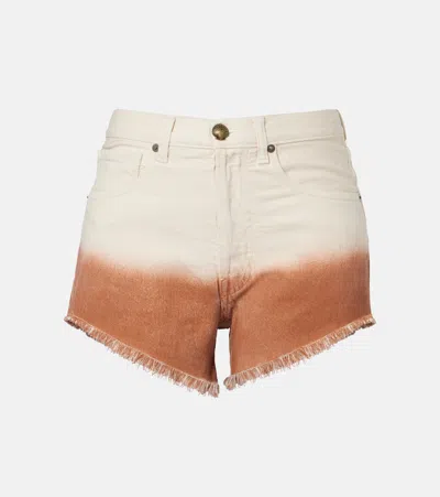 Alanui Shades Of Eden Denim Shorts In White