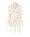 Alanui Knitwear Cardigan With Frayed Edge And Fringe Detailing In White