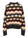 Alanui Shattered Stripes Sweater Knitwear Multicolor In Brown