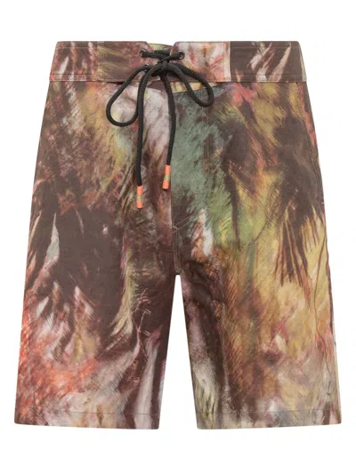 Alanui Allover Printed Drawstring Shorts In Multicolor