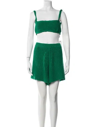 Pre-owned Alanui Short Set In Green