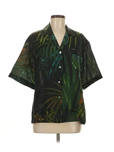 Pre-owned Alanui Short Sleeve Blouse In Green