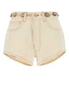 Alanui Sand Denim Ocean Dream Shorts In Brown