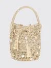 Alanui Beige Raffia Shoulder Bag In Neutral