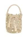 Alanui Beige Raffia Shoulder Bag In Brown