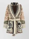 Alanui Sunset Riders Cardigan Knitwear Beige In White