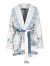 Alanui Silent Rider Cardigan Knitwear Light Blue In White