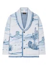 Alanui Silent Rider Landscape-intarsia Fringed Cardigan In Multi