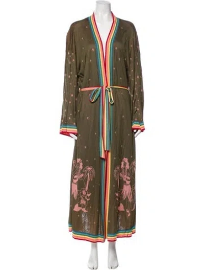 Pre-owned Alanui Silk Floral Print Evening Jacket In Green