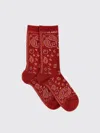Alanui Ribbed Cuffs Paisley Mid-calf Socks In Red