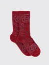 Alanui Paisley Print Ribbed Cuff Socks In Red