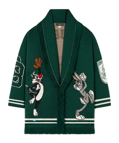 Alanui Virgin Wool Cardigan In Green