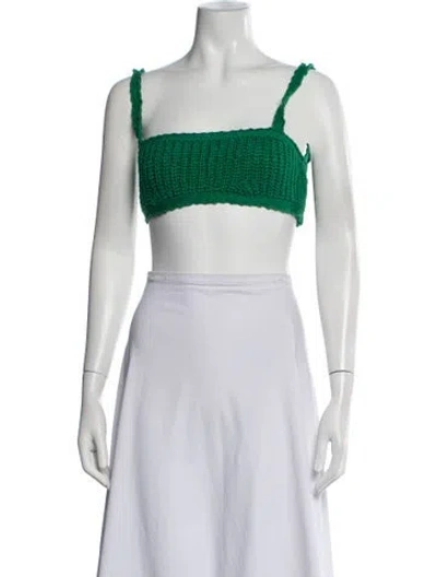 Pre-owned Alanui Square Neckline Sleeveless Crop Top In Red
