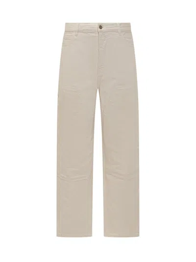 Alanui Straight Leg Denim Pants In Beige