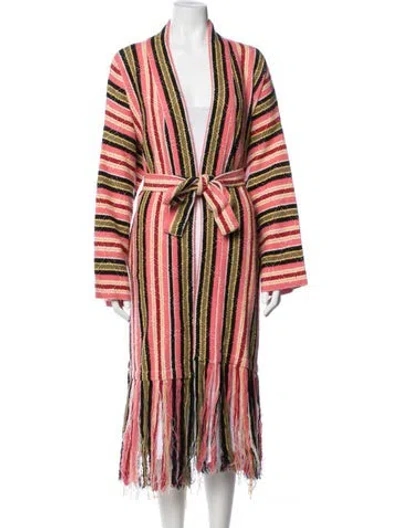 Pre-owned Alanui Striped Coat W/ Tags In Pink