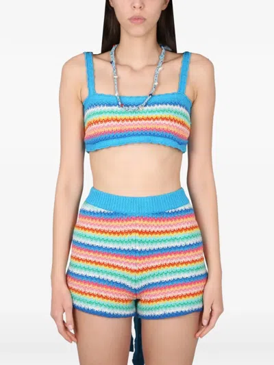 Alanui Striped Crop Top In Multi