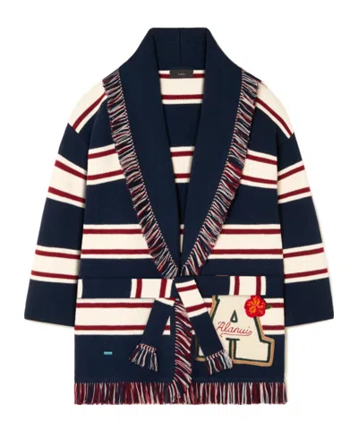 Alanui Striped Fringe Long Cardigan In Multi