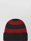 Alanui Multicolor Knitted Hat With Ribbed Cuff In Black