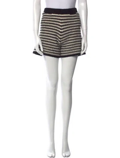 Pre-owned Alanui Striped Mini Shorts In Blue