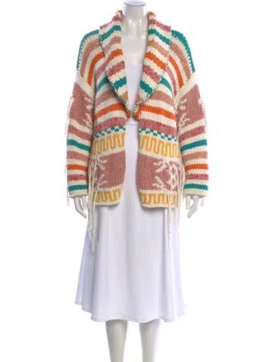 Pre-owned Alanui Striped Open Front Sweater In Multi