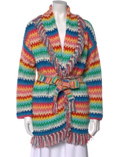 Pre-owned Alanui Striped Open Front Sweater In Multi