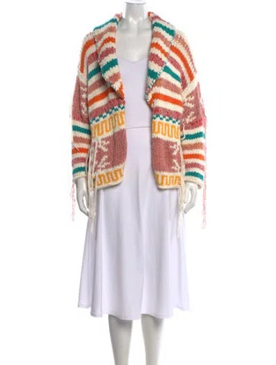 Pre-owned Alanui Striped Open Front Sweater In Multicolor