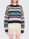 Alanui Striped Open-knit Cashmere Crewneck Jumper With Dropped Shoulders In Multi