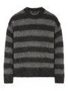 Alanui Striped Sweater In Black
