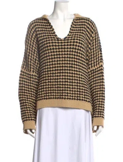 Pre-owned Alanui Striped V-neck Sweater In Multi