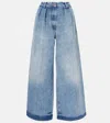 Alanui Sunny Crochet Wide-leg Jeans In Blue