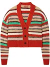Alanui Sunny Stripes Cardigan In Furnance-multicolor